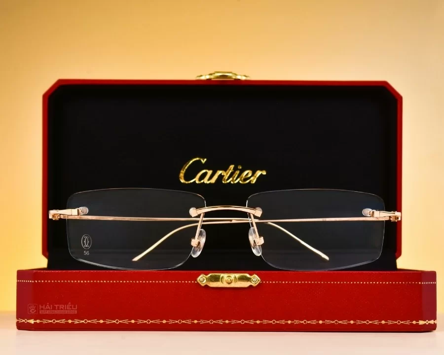 Cartier Louis Cartier Precious Nam - Gọng kính Vàng 18K nguyên khối - Mã EYP00012_CT0070O_003 (9) Trong số nhiều phụ kiện xa xỉ, mắt kính Cartier cũng là một trong những sản phẩm đắt giá mà thương hiệu này đã cho ra đời tại kinh đô thời trang thế giới