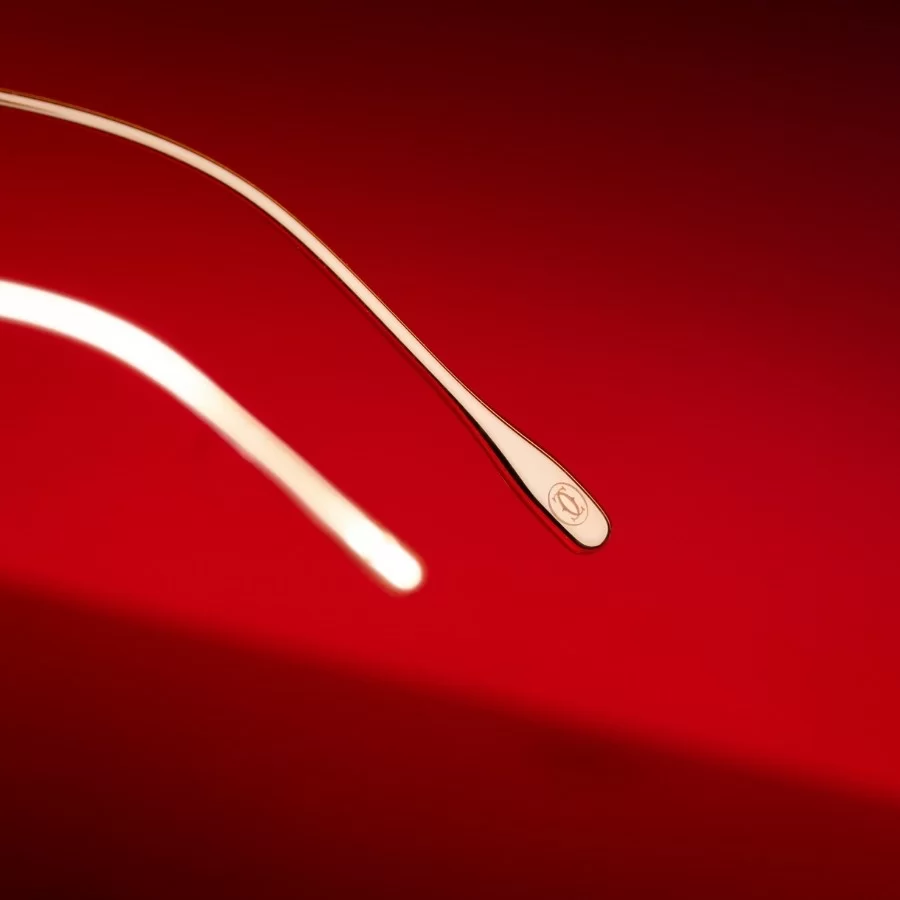 Cartier Louis Cartier Precious Nam - Gọng kính Vàng 18K nguyên khối - Mã EYP00012_CT0070O_003 (14) Hoạ tiết Double C ấn tượng