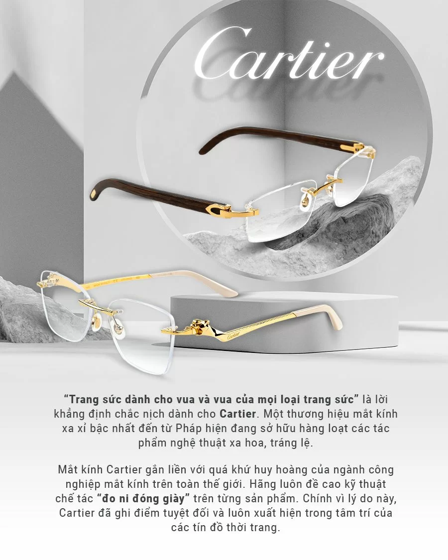 Cartier Louis Unisex - Gọng kính Kim Loại - Mã CT0021O_001 (5) Mắt kính Cartier chính hãng 100%
