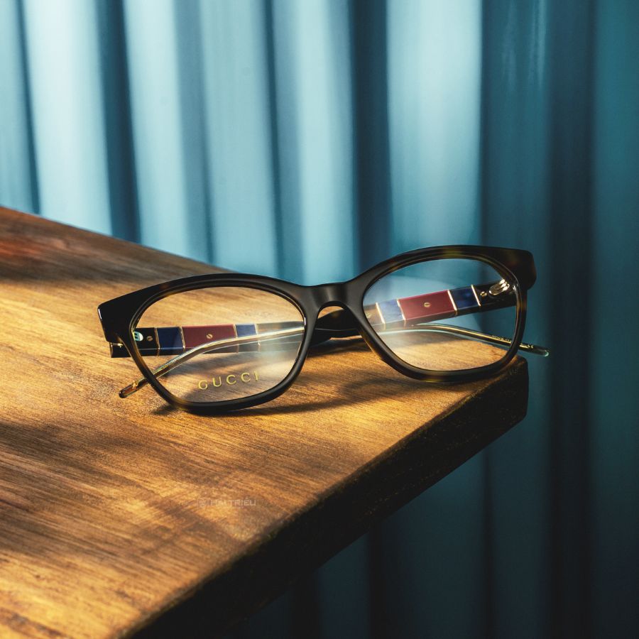 Gucci Tortoise Nữ - Gọng kính Nhựa Acetate - Mã GG0600O_54_003 (7) Mắt kính Gucci GG0600O_54_003 chính hãng 100% - Ảnh 4