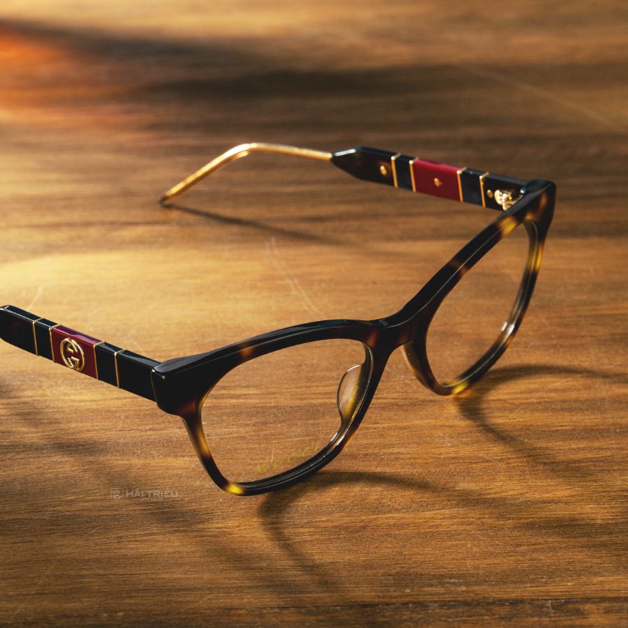 Gucci Tortoise Nữ - Gọng kính Nhựa Acetate - Mã GG0600O_54_003 (8) Mắt kính Gucci GG0600O_54_003 chính hãng 100% - Ảnh 5