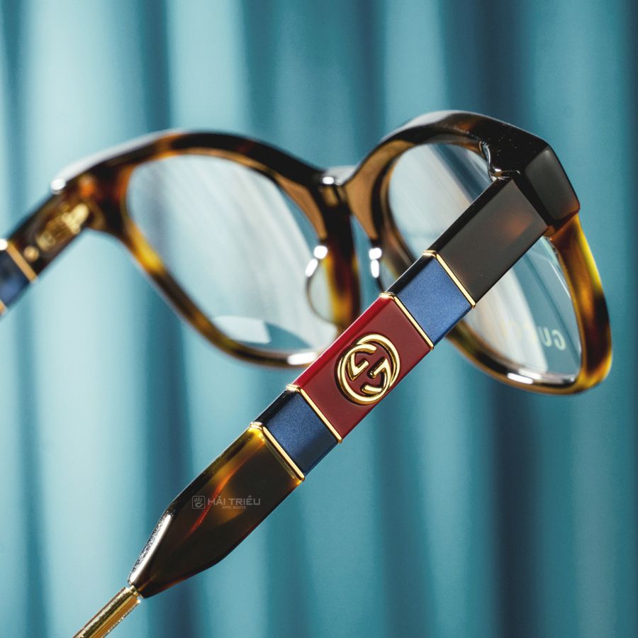 Gucci Tortoise Nữ - Gọng kính Nhựa Acetate - Mã GG0600O_54_003 (9) Mắt kính Gucci GG0600O_54_003 chính hãng 100% - Ảnh 6