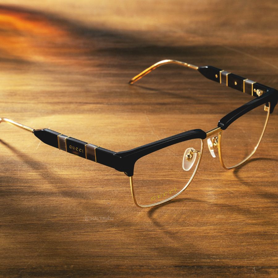 Gucci Rectangular Unisex - Gọng kính Kim loại - Mã GG0605O_52_001 (8) Mắt kính Gucci GG0605O_52_001 chính hãng 100% - Ảnh 5