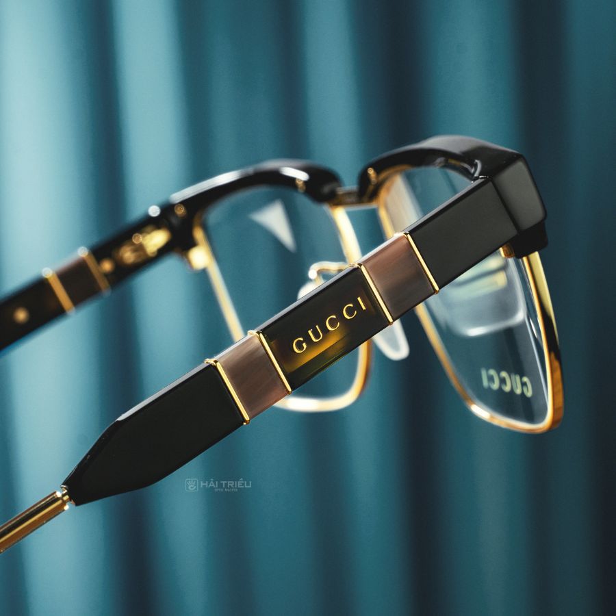 Gucci Rectangular Unisex - Gọng kính Kim loại - Mã GG0605O_52_001 (9) Mắt kính Gucci GG0605O_52_001 chính hãng 100% - Ảnh 6