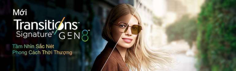 Kính đơn tròng đổi màu Essilor Transitions Signature Gen8 với khả năng đổi màu cực nhanh khi ra nắng (1) Don trong doi mau Essilor Transitions – Signature Gen8 1