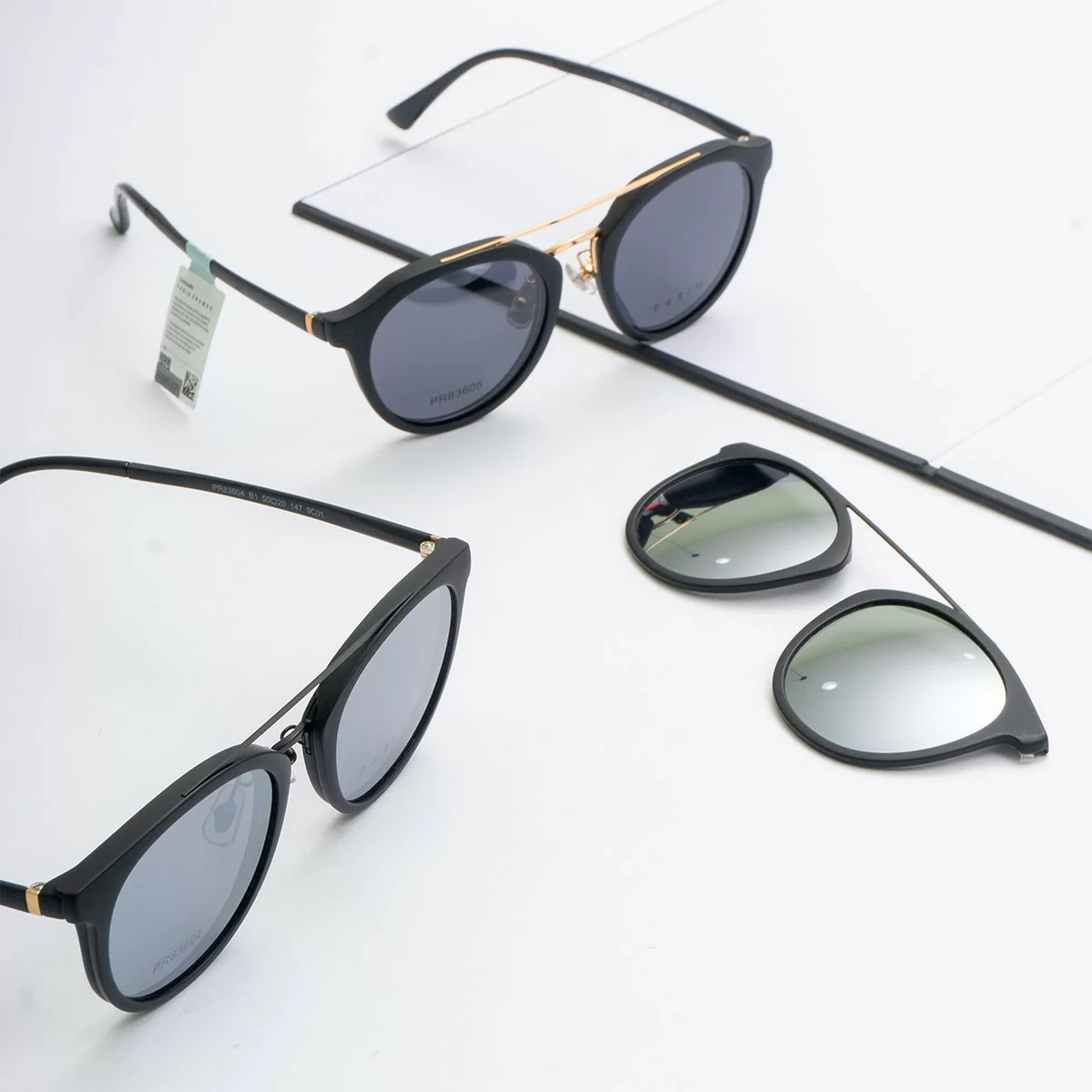 Parim Unisex - Gọng kính Nhựa - Tròng tráng gương - Lọc tia UV - Clip-on - Mã PR83603_B1 (7) PaRim PR83604 B1 PR83605 B1 PR7919 B1 Parim PR83603 B1 11