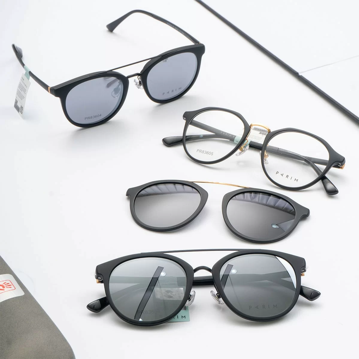 Parim Unisex - Gọng kính Nhựa - Tròng tráng gương - Lọc tia UV - Clip-on - Mã PR83603_B1 (12) PaRim PR83604 B1 PR83605 B1 PR7919 B1 Parim PR83603 B1 3