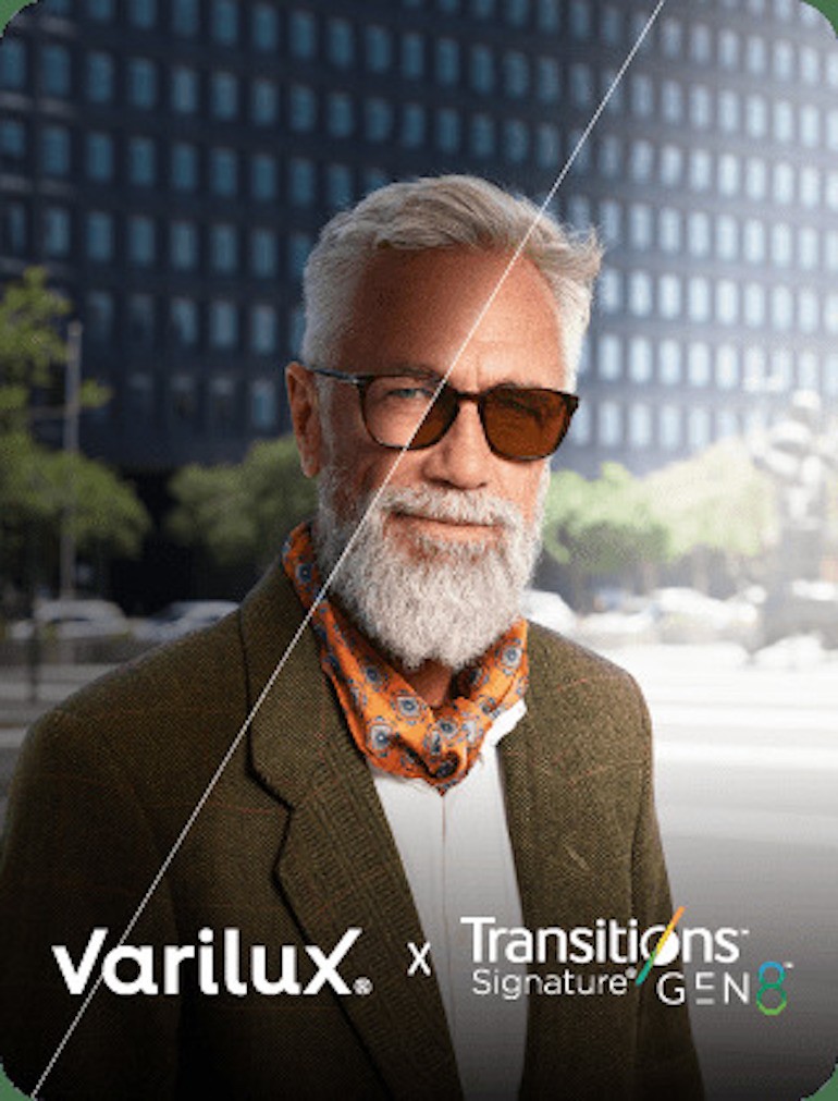 (Đa tròng) Essilor Varilux Liberty 3.0 - Ngăn UV 2 mặt, lọc ánh sáng xanh, chống phản quang, đổi màu - Hợp với người mới đeo đa tròng (12) da trong varilux transitions gen 8