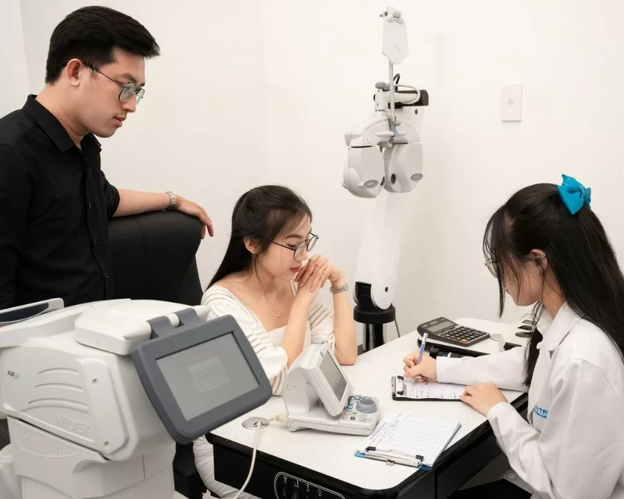Cận 0.5 độ có nên đeo kính không và cách kiểm soát độ cận (4) Chuyên viên tư vấn cận 0.5 độ có nên đeo kính không?
