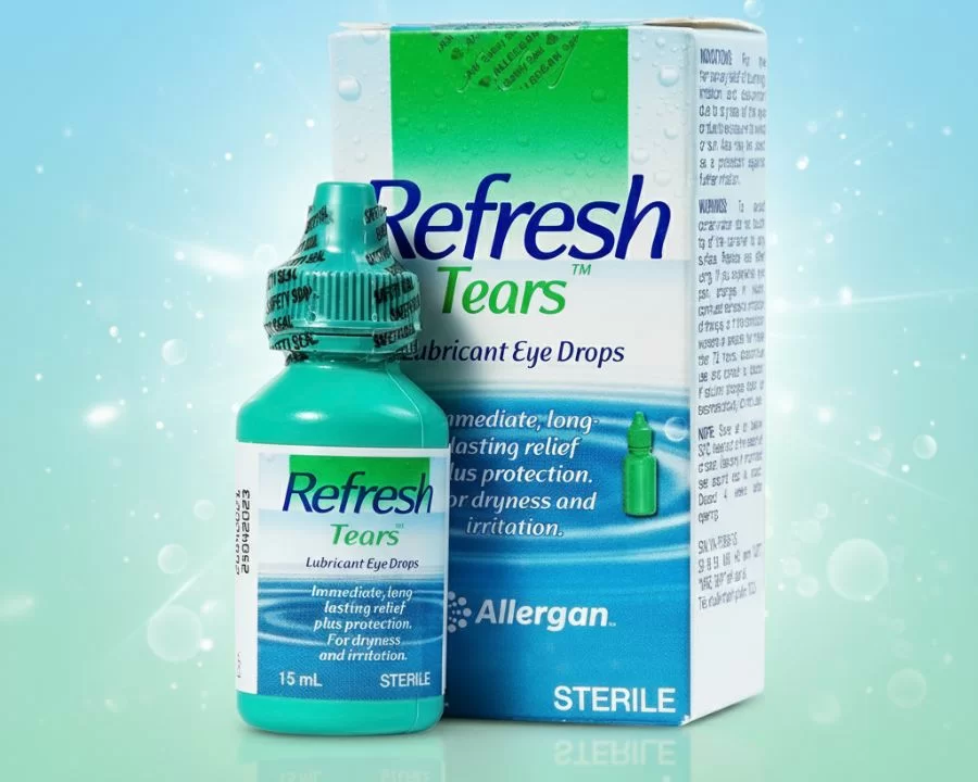 Refresh Tears – nước mắt nhân tạo dưỡng ẩm, giảm khô rát và mỏi mắt, an toàn dùng dài hạn cho mắt nhạy cảm.