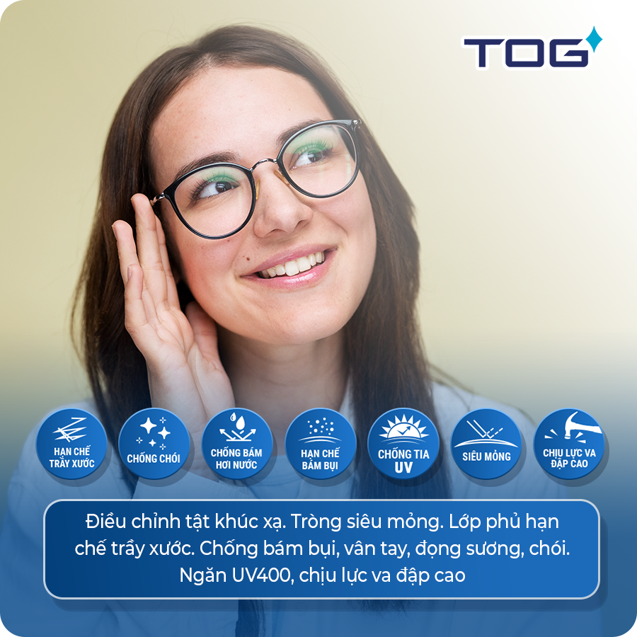 TOG Zaphire-Sx 1.74 - Tròng kính siêu mỏng, chống tia UV, chống chói, hạn chế bám bụi (1) Đơn tròng TOG 1.74 Zaphire-Sx - Ảnh 1