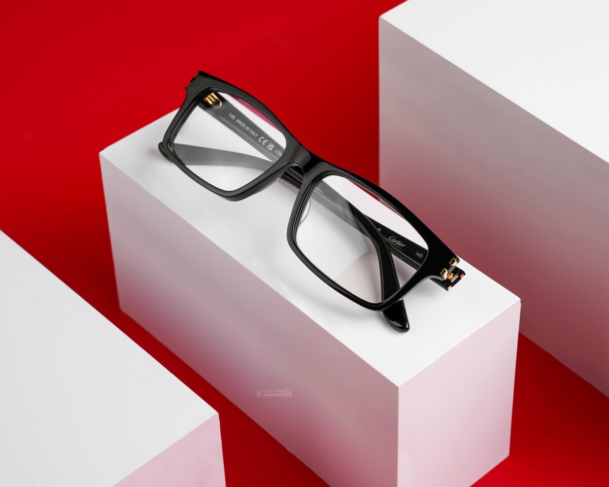 Cartier Signature C Unisex - Gọng kính Nhựa, Mạ vàng - Mã CT0005O_010 (11) Mắt kính Signature C de Cartier CT0005O_010 chính hãng 100% - Ảnh 7