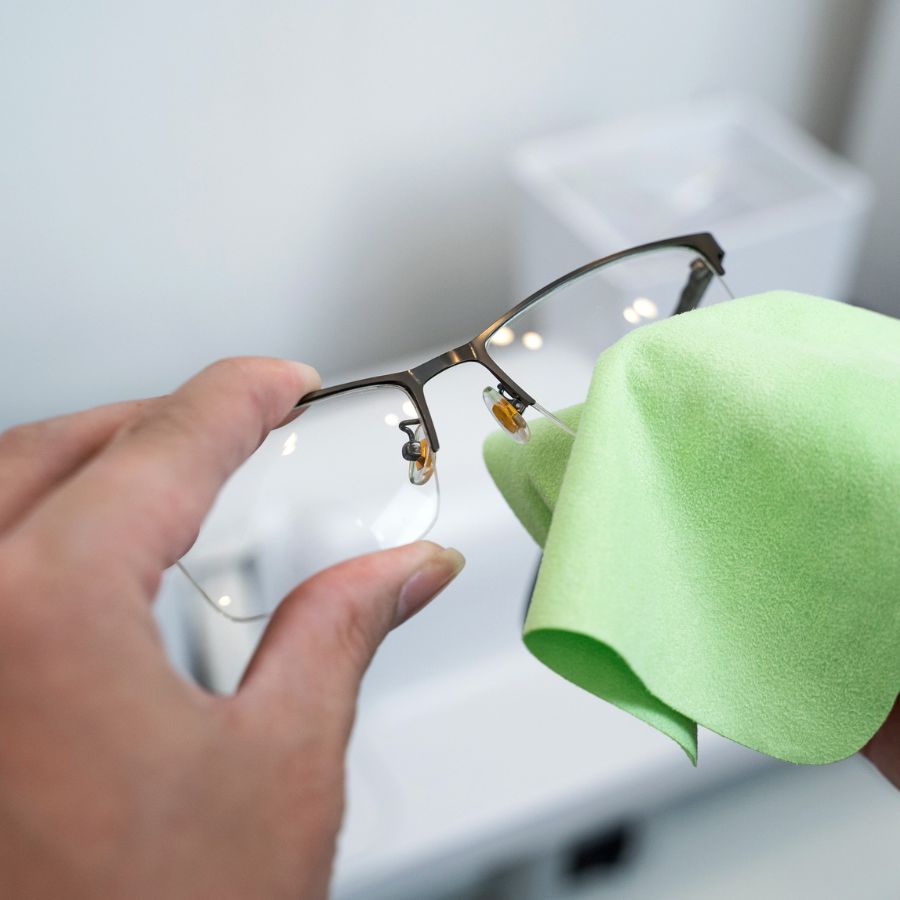Lau bằng khăn mềm giúp kính hạn chế tình trạng trầy xước