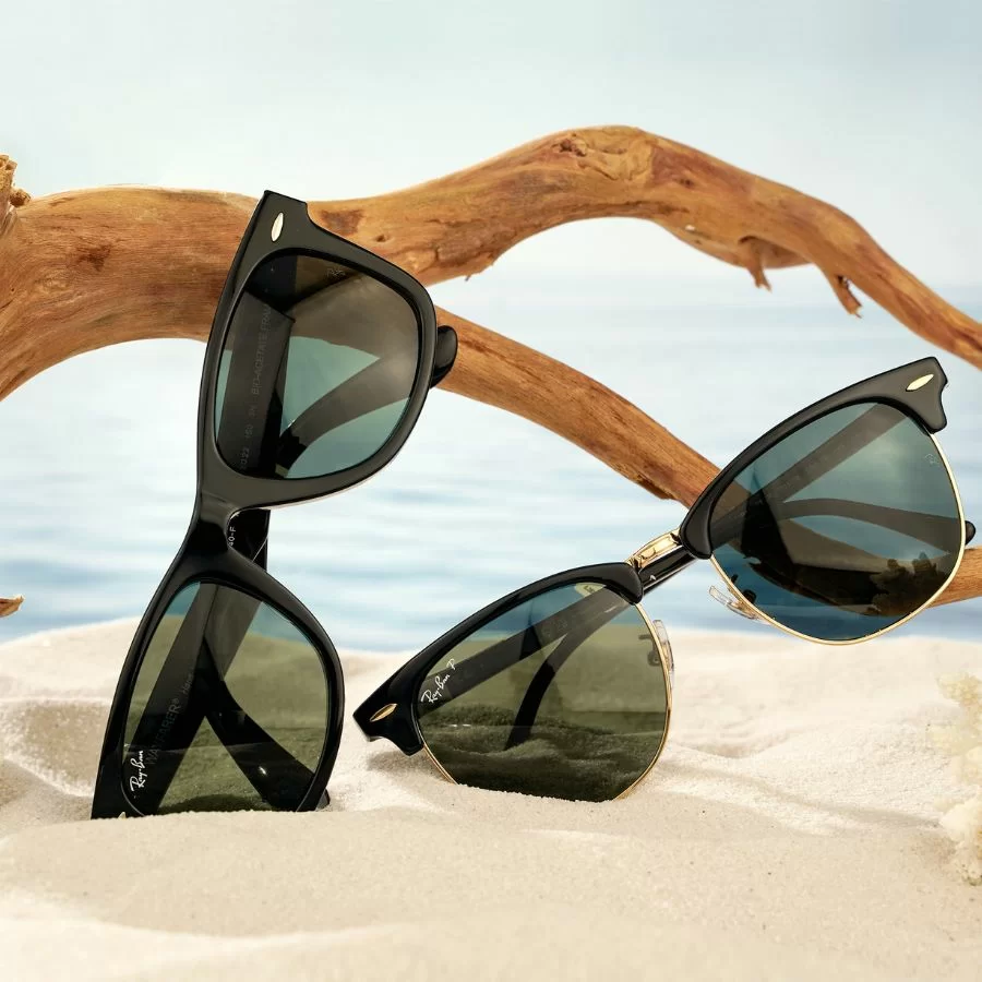 RayBan Clubmaster Unisex - Gọng kính Nhựa - Tròng kính Polarized - Mã 0RB3016F_901/58_55 (3) Kiểu kính thống trị nhiều năm liền ở thập kỷ 50 và 60