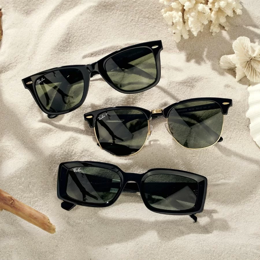 RayBan Clubmaster Unisex - Gọng kính Nhựa - Tròng kính Polarized - Mã 0RB3016F_901/58_55 (4) Ít có thương náo vượt mặt RayBan về kiểu kính đường kẻ mày độc đáo