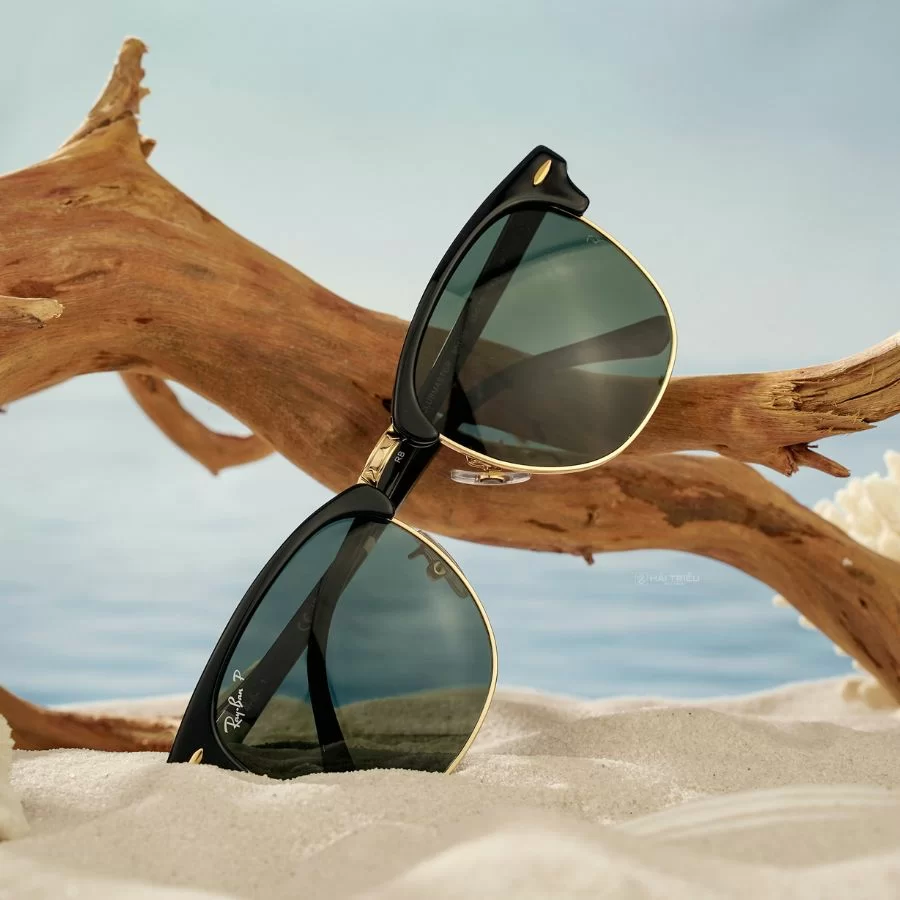 RayBan Clubmaster Unisex - Gọng kính Nhựa - Tròng kính Polarized - Mã 0RB3016F_901/58_55 (5) Tròng thủy tinh - Chất liệu đầu của ông tổ ngành kính mắt