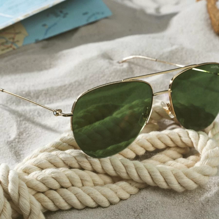 Montblanc Pilot Unisex - Gọng kính Kim loại - Lọc tia UV - Mã MB0074S_59_002 (6) Gọng kính nửa viền thời trang đi đôi cùng độ cứng vượt trội của kim loại