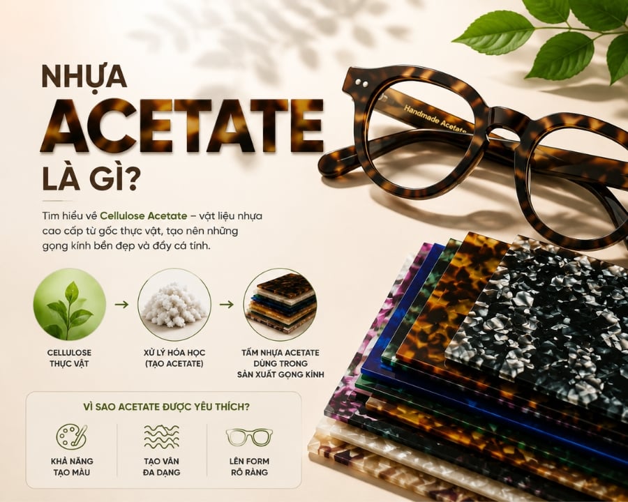 Nhựa Acetate là gì? Ưu nhược điểm trong gọng kính