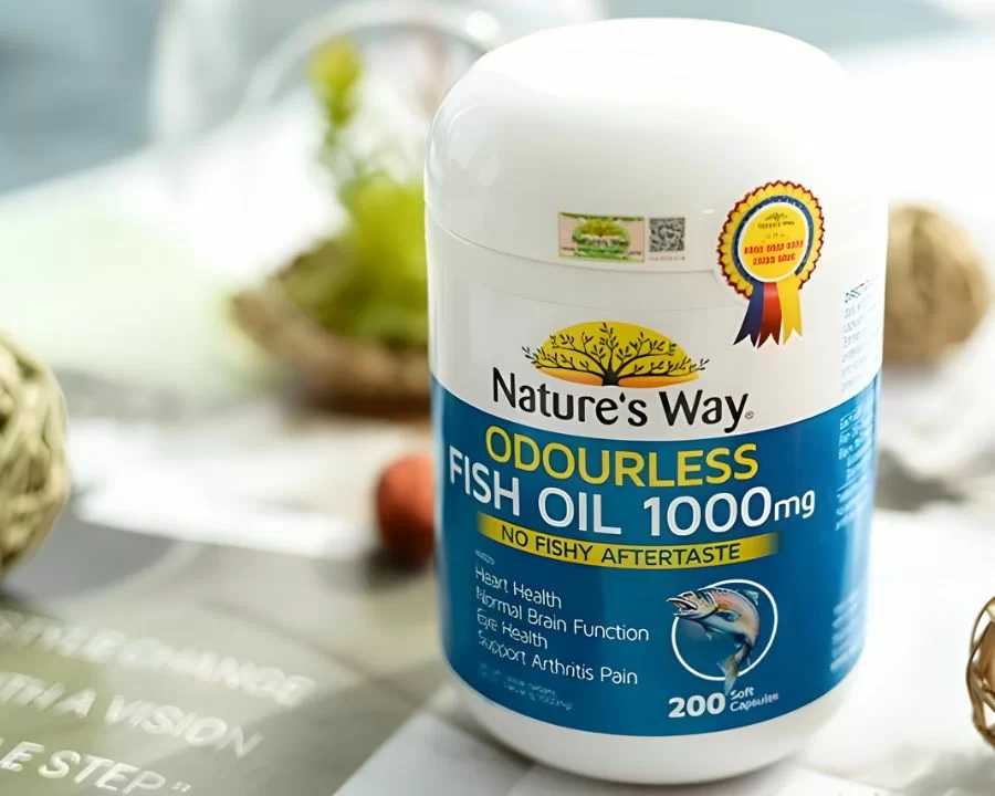 Dầu cá tốt cho mắt cận không? TOP 12 dầu cá tốt nhất 2025 (11) Nature’s Way Odourless Fish Oil – Dầu cá bổ mắt tinh khiết từ cá cơm tự nhiên