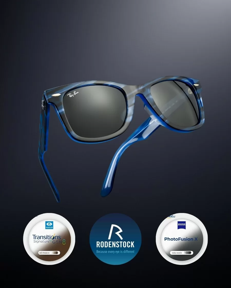 RayBan Original Wayfarer Change Unisex - Gọng nhựa Acetate - Đổi màu - 0RB2140F_1409B1_52 (10) Khi tròng và gọng đổi màu cùng kết hợp trên cùng 1 kính mát