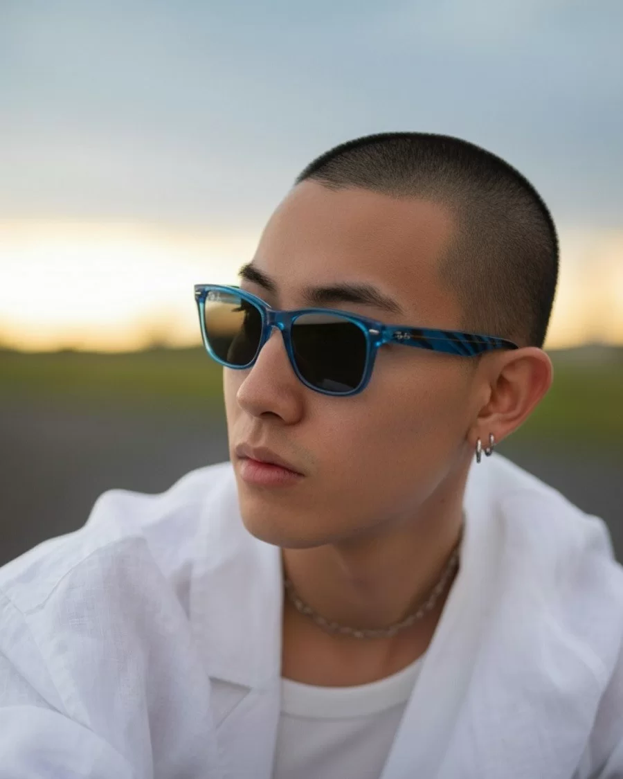 RayBan Original Wayfarer Change Unisex - Gọng kính nhựa Acetate - Đổi màu, Chống tia UV - 0RB2140F_1409B1_52 (9) Kính Wayfarer Change (Xanh Navy) phù hợp với các loại trang phục (hoạt tiết, đơn sắc, phụ kiện)