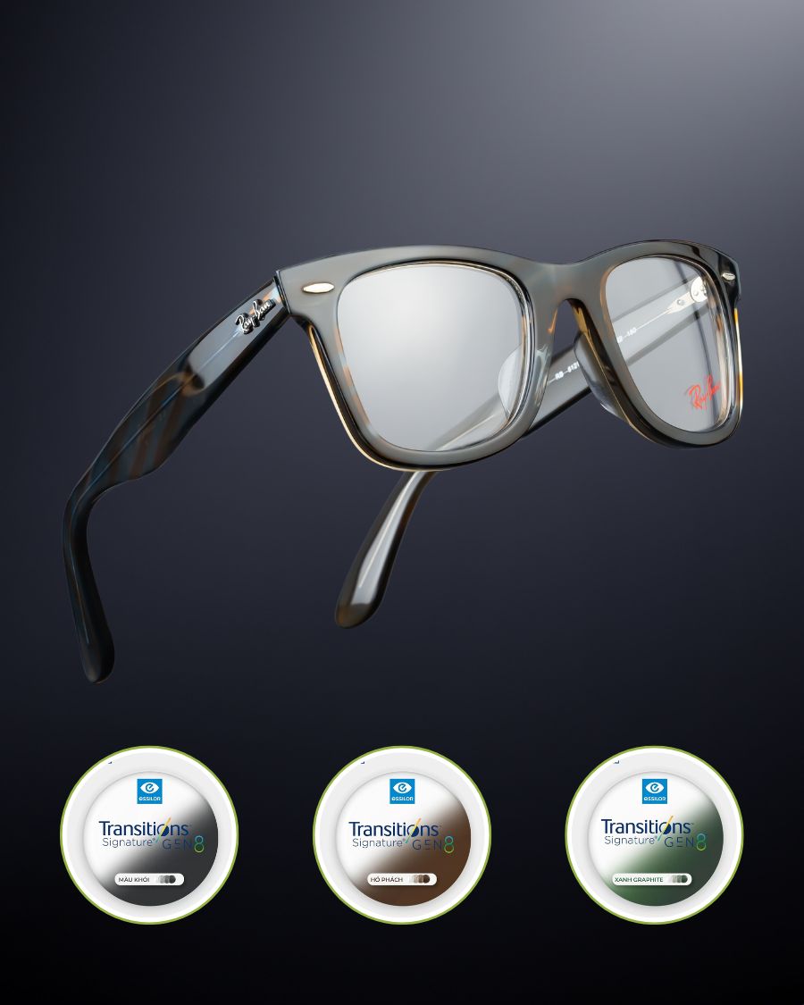 RayBan Original Wayfarer Change - Gọng nhựa Acetate - Đổi màu - 0RX5121F_8381_50 (10) Sự kết hợp giữa RayBan Change và Essilor Transitions