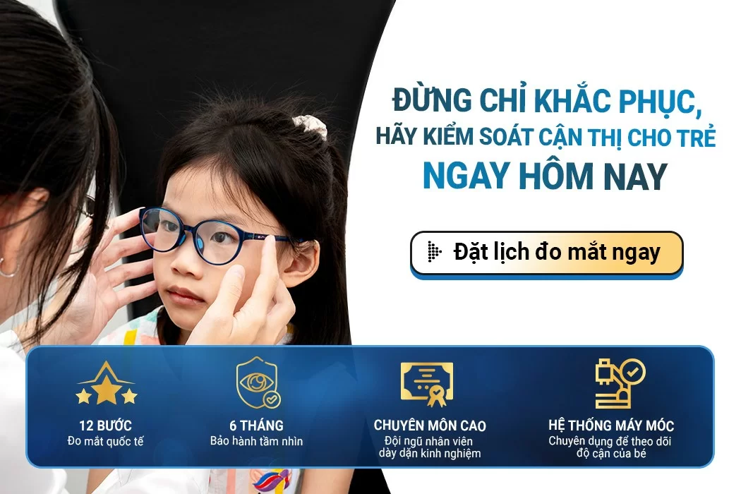 Banner đặt lịch đo mắt kiểm soát cận thị cho trẻ