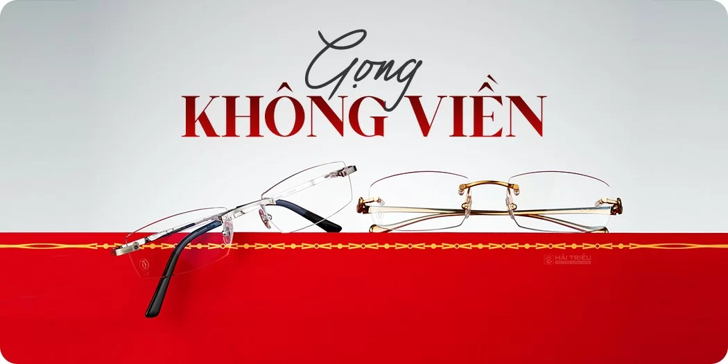 Gọng kính không viền chính hãng 100%