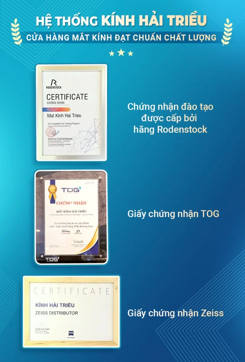 Chính sách bảo hành tầm nhìn 6 tháng (17) Chứng nhận hệ thống mắt kính chính hãng - Ảnh 3