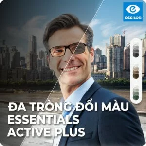 Kính đa tròng đổi màu Essilor Essential Active Plus Transitions Signature GEN 8