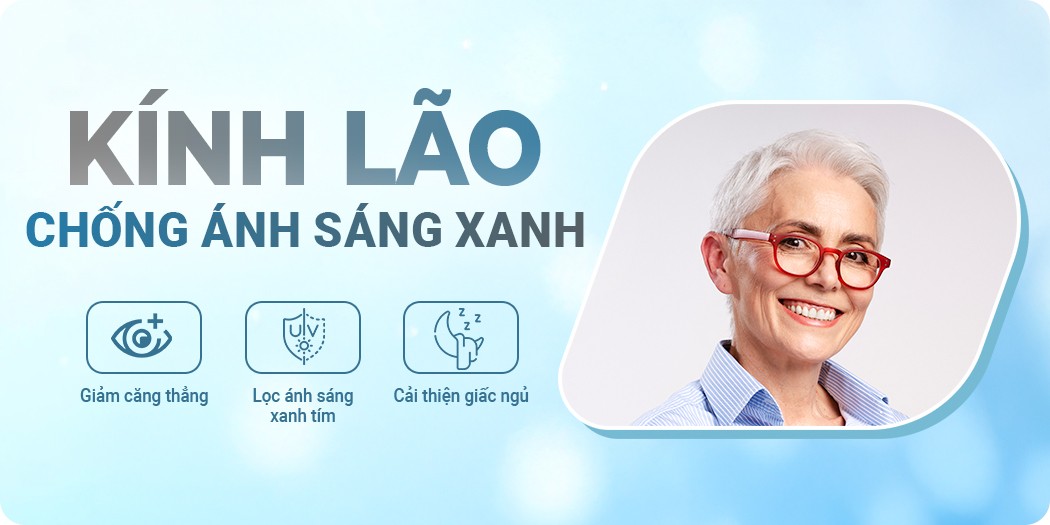 Tròng kính lão chống ánh sáng xanh