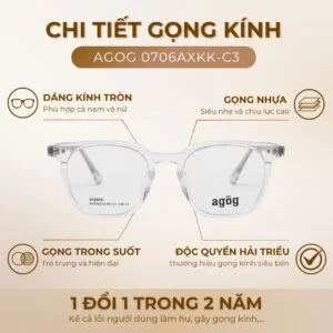 Chi tiết gọng kính Agog 0706AXKK-C3 chính hãng 100%