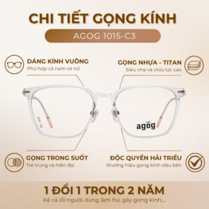 Chi tiết gọng kính Agog 1015-C3 chính hãng 100%