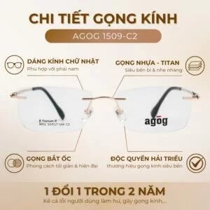 Chi tiết gọng kính Agog 1509-C2 chính hãng 100%