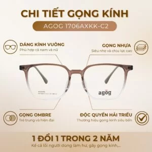 Chi tiết gọng kính Agog 1706AXKK-C2 chính hãng 100%