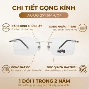 Chi tiết gọng kính Agog 2776M-C04 chính hãng 100%