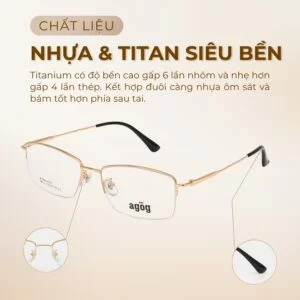 Agog Nam - Gọng kính Titanium - Mã 5509-C2 (2) Chất liệu gọng kính Agog 5509-C2