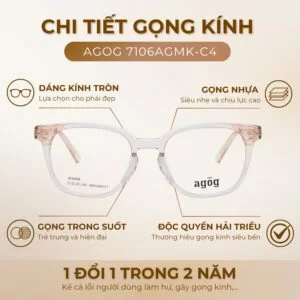 Chi tiết gọng kính Agog 7106AGMK-C4 chính hãng 100%