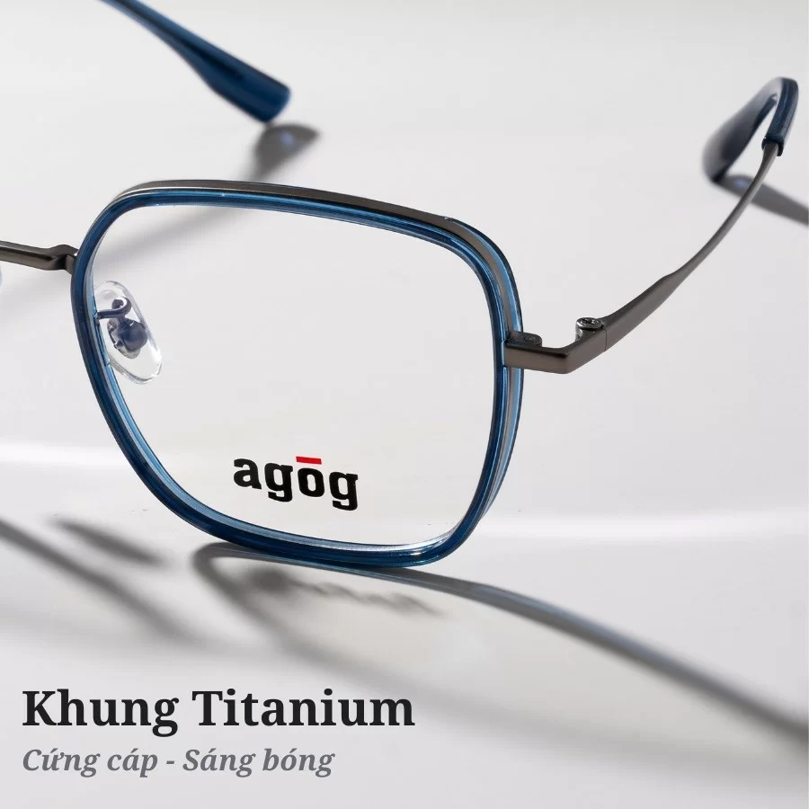 Agog Pengonal Nam - Gọng kính Titanium - Mã 7516TiSDKK-C3 (7) Khung Titanium sang trọng của Agog 7516TiSDKK-C3