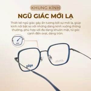 Agog Pengonal Nam - Gọng kính Titanium - Mã 7516TiSDKK-C3 (3) Khung kính Agog 7516TiSDKK-C3