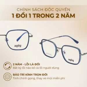 Agog Pengonal Nam - Gọng kính Titanium - Mã 7516TiSDKK-C3 (4) Chính sách độc quyền gọng kính Agog 7516TiSDKK-C3