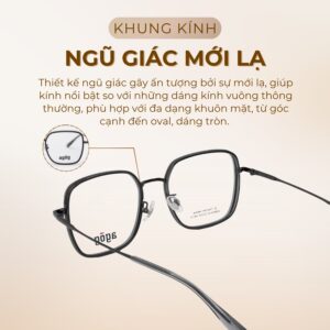 Agog Pengonal Unisex - Gọng kính Kim loại - Mã 7516TiSDKK-C4 (3) Khung kính Agog 7516TiSDKK-C4
