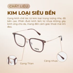Agog Unisex - Gọng kính Kim loại - Mã 8516TiSDKK-C3 (2) Chất liệu gọng kính Agog 8516TiSDKK-C3