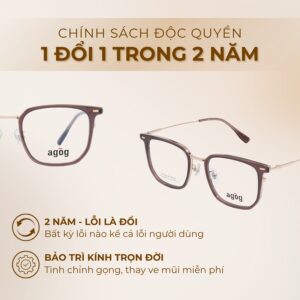 Agog Unisex - Gọng kính Kim loại - Mã 8516TiSDKK-C3 (4) Chính sách độc quyền gọng kính Agog 8516TiSDKK-C3