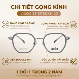 Homepage (44) Chi tiết gọng kính Agog 9516TiSDKK-C3 chính hãng 100%