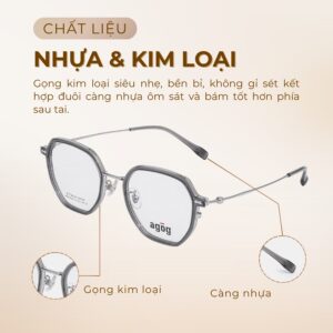 Agog Hexgonal Nam - Gọng kính Titanium - Mã 9516TiSDKK-C3 (2) Chất liệu gọng kính Agog 9516TiSDKK-C3