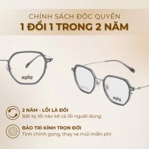 Agog Hexgonal Nam - Gọng kính Titanium - Mã 9516TiSDKK-C3 (4) Chính sách độc quyền gọng kính Agog 9516TiSDKK-C3