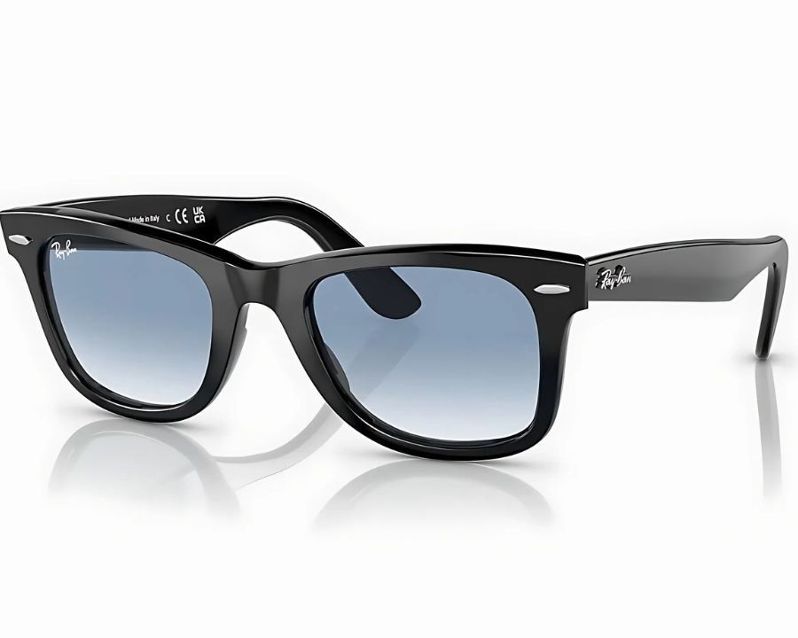 RayBan Unisex - Gọng kính Nhựa - Mã 0RB2140F_901_52 (7) Hình ảnh kính mát RayBan 0RB2140F_901_52 với gọng acetate và tròng màu xanh lá G-15. Kính RayBan Wayfarer.