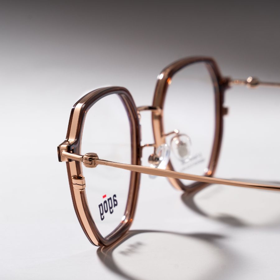 Khung kính/viền kính vành đôi (double rim) nổi bật trong thiết kế kính Agog 9516TiSDKK-C4 - ảnh 4