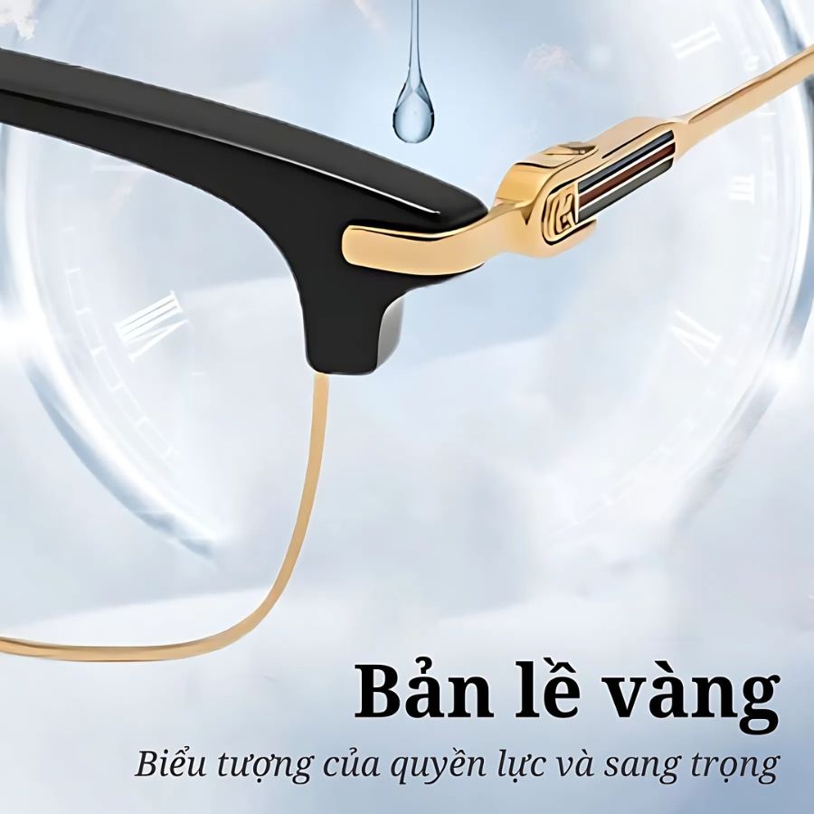 Gucci Nam - Gọng kính Kim loại, Nhựa - Mã GG1606OK_52_002 (5) Bản lề vàng của kính Gucci GG1606OK_52_002 thể hiện sự tinh tế, cao cấp và hàng chính hãng.